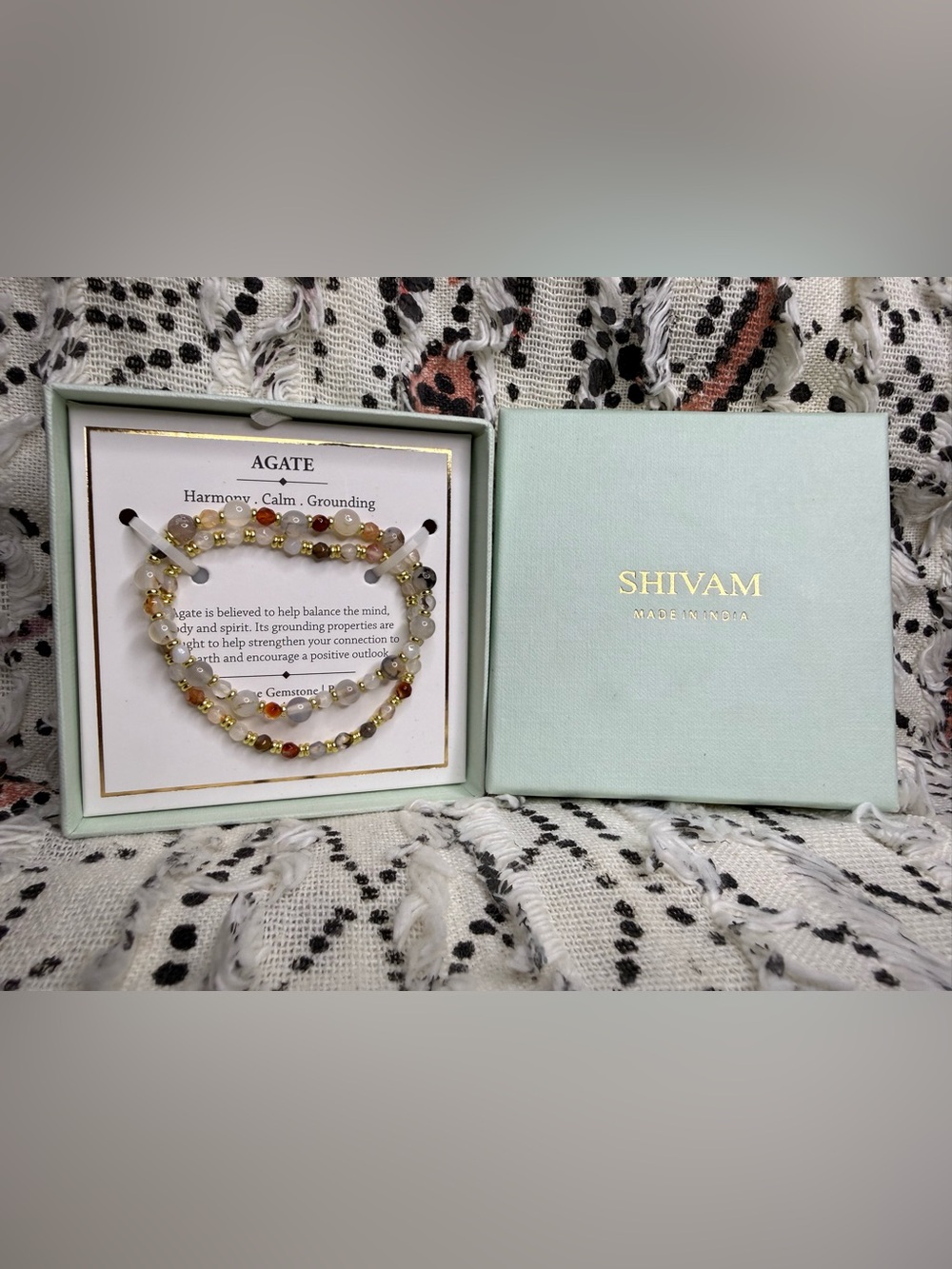 Agate Beaded Multi-Color Stretch Bracelet Set